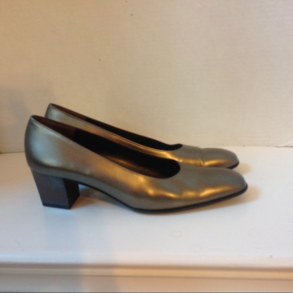Salvatore Ferragamo Silver Platinum Shoes Leather